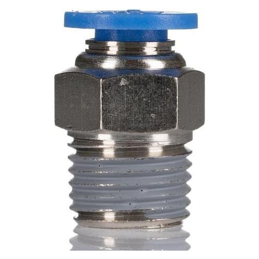 RS PRO Gerader Gewindeadapter, Gewinde-zu-Rohr, Messing vernickelt, 10 bar (Rohrverschraubung) (9160716)