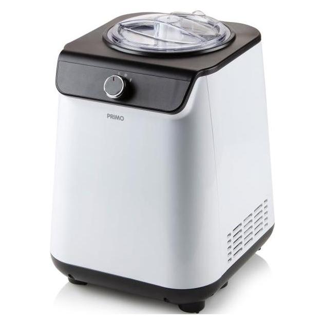 Primo PR401IM IJsmachine - Roomijsmachine Met Compressor - Zelf Vriezend - 1,2L - Wit/Zwart (PR401IM)
