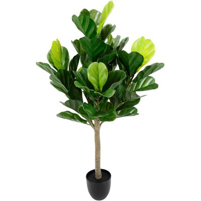 Kunstbaum I.GE.A. "Tabakbaum im Topf künstlich Geigenblatt Feigenbaum Feigenblattpflanze", grün, B:46cm H:98cm L:46cm, Kunststoff, Kunstpflanzen, Elefantenbaum Baum Zimmerpflanze Kunstpflanze Pflanze Baum Dekopflanze