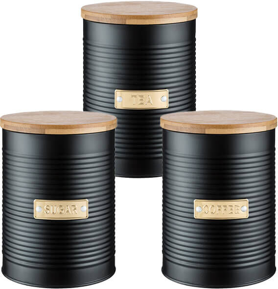Typhoon Otto Black Tea, Coffee & Sugar Storage Canisters