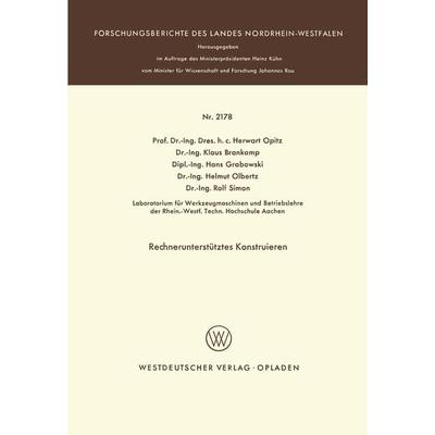 Rechnerunterstütztes Konstruieren, Taschenbuch von , VS Verlag für Sozialwissenschaften, 978-3-531-02178-2