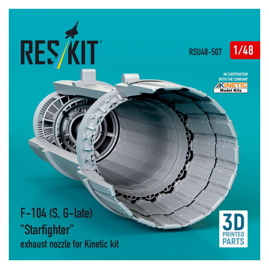 ResKit F-104 (S, G-late) Starfighter exhaust nozzle for Kinetic kit (3D Printed) (RSU48-0507)