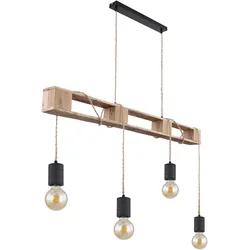 Globo, Pendelleuchte, Hängelampe Metall schwarz matt, Kabel zum Herumwickeln, 54030-4PH (E27)