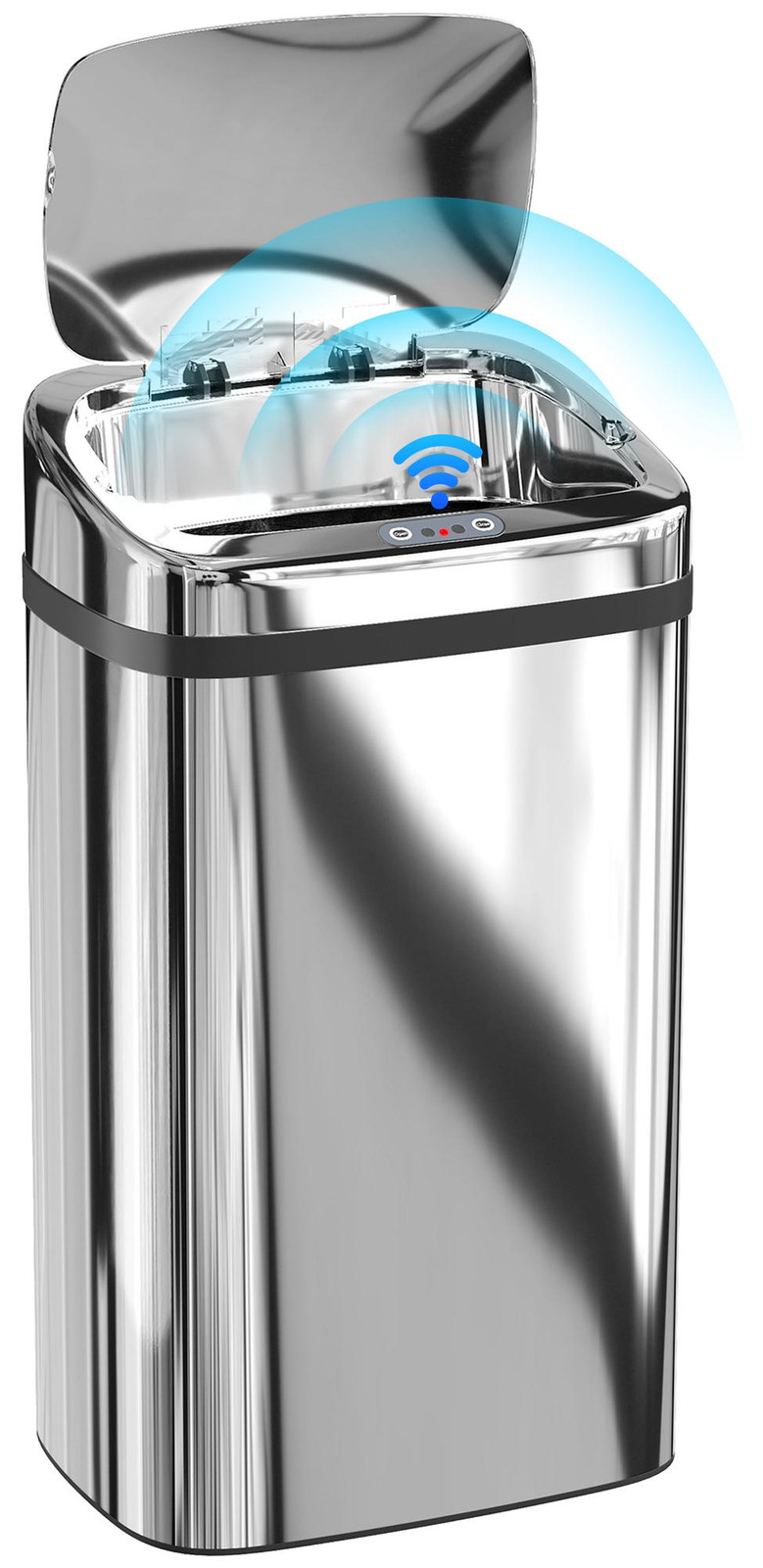 Homcom automatische prullenbak met sensor voor de keuken, roestvrij staal, zilver