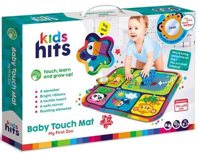 "Kids Hits: Baby Touch Mat My First Zoo, 31.3 x 27.6"" Sensory Activity Floor Pad"