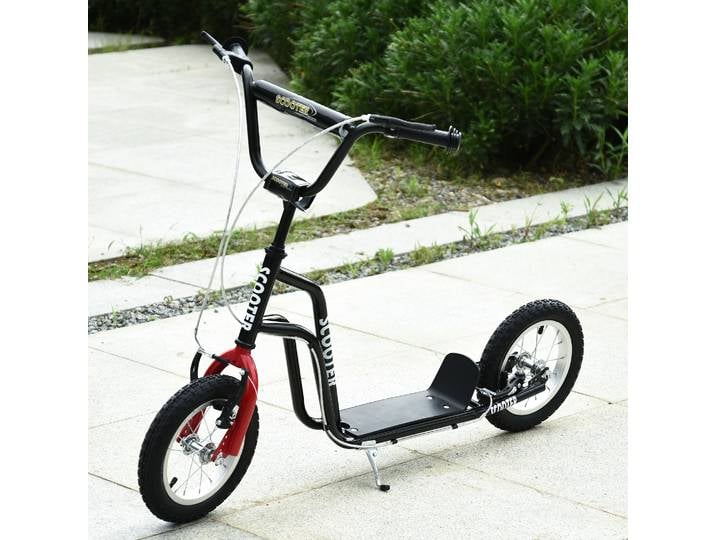 HOMCOM Trottinette Enfant 12 Guidon Réglable Noir dès 5 Ans