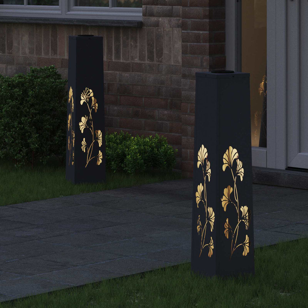 vidaXL Solar Powered Steel Pathway Light Anthracite 80cm H x 18cm W x 18cm D