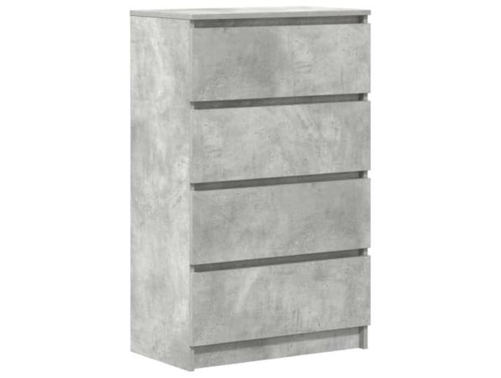 KGFHERENB Sideboard Betongrau 60x35x98,5 cm Holzwerkstoff 4 Schubladen Kompakter Seitenschrank für Wohnzimmer und Flur: Bietet nützliche Staufläche sowie eine stabile Platte für Dekoration.