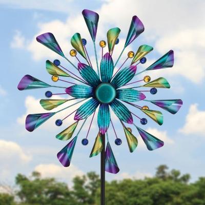 Regal Art & Gift - Drop Ship Trumpet Flower Wind Spinner Multi Cool , Multi Cool