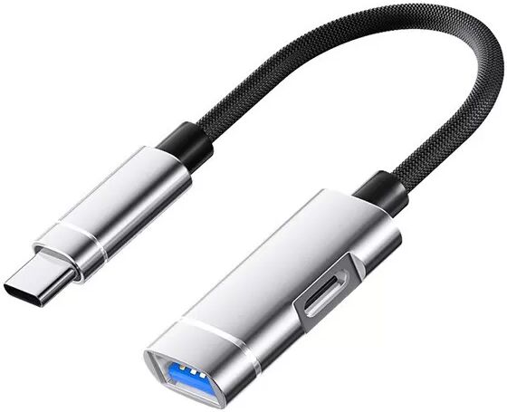 INF Type-C zu USB Adapter Ladekabel – Datenübertragung & Schnellladung Silber