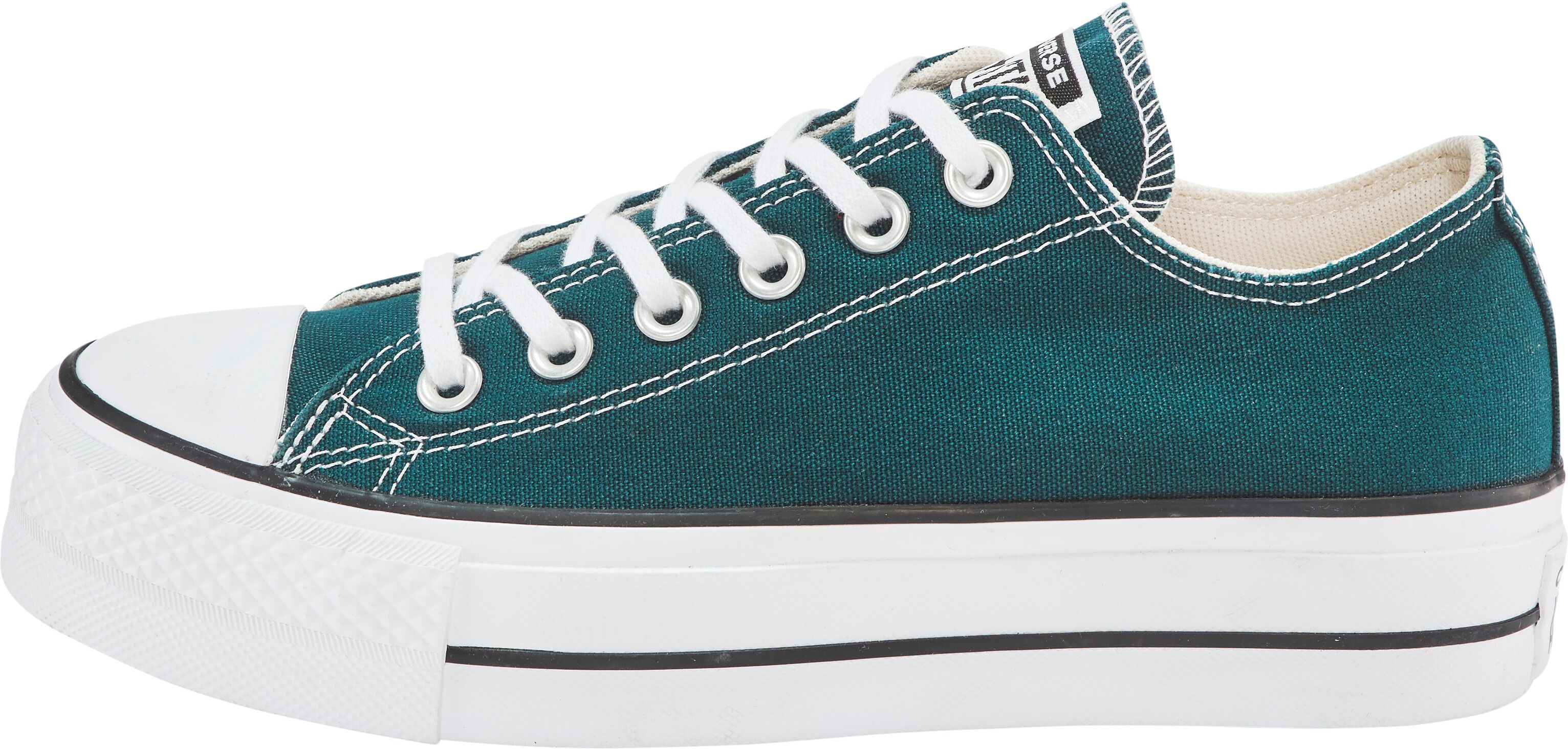 Sneaker CONVERSE "CHUCK TAYLOR ALL STAR LIFT", Damen, Gr. 36, atmungsaktiv, grün (schwarzly jaded, weiß, schwarz), Textil, Schuhe Sneaker schwarzly jaded, weiß, schwarz 36, atmungsaktiv