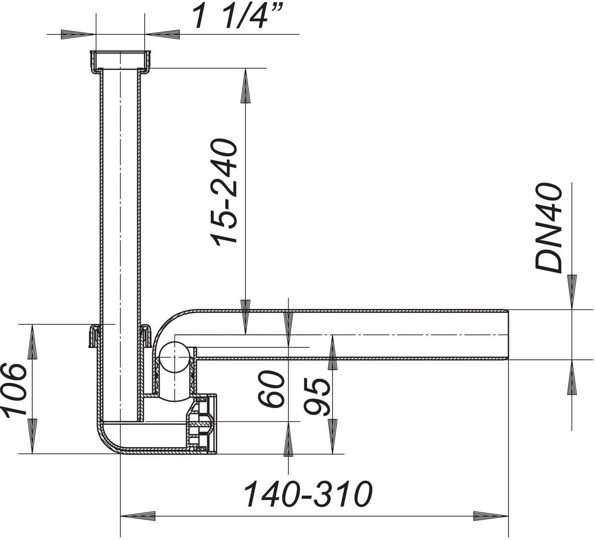 Dallmer Kondensat Siphon 136.3, DN 40, Montagezubehör, 026224,