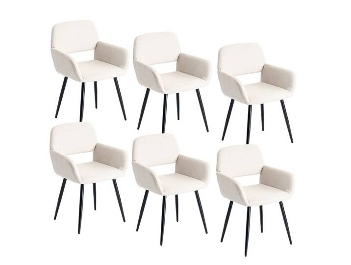 ARMLEHNSTUHL-SET 6 Stück beige