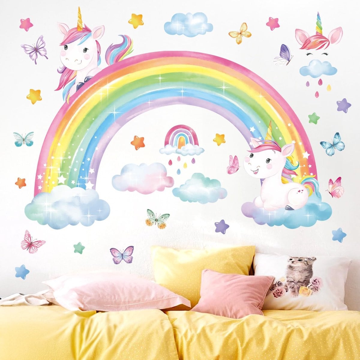 Merkloze Regenboog Eenhoorn Muurstickers voor de Kinderkamer