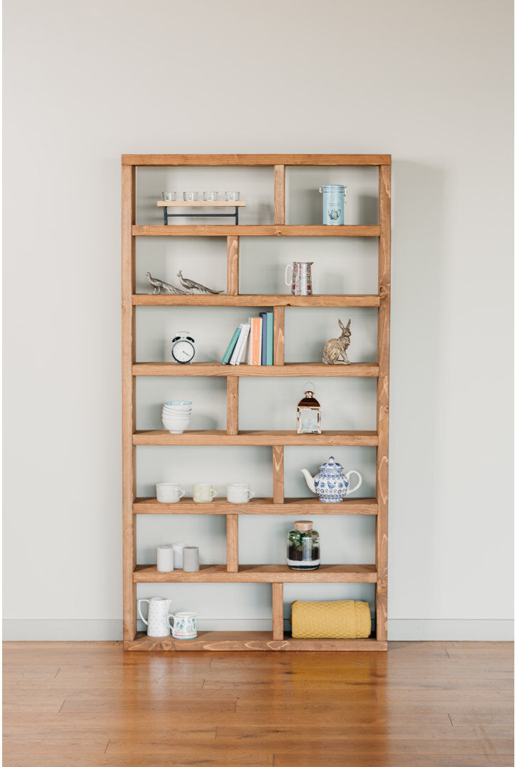 Union Rustic Badlands Solid Wood Library Bookcase Oak 127 H x 113 W x 19.5 D cm