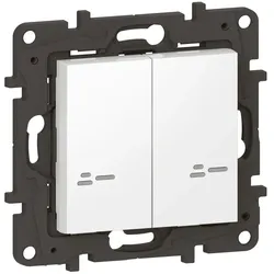Legrand 863608 Niloe Step with Netatmo Wandsender Licht 2-Fach, Farbe: Ultraweiß