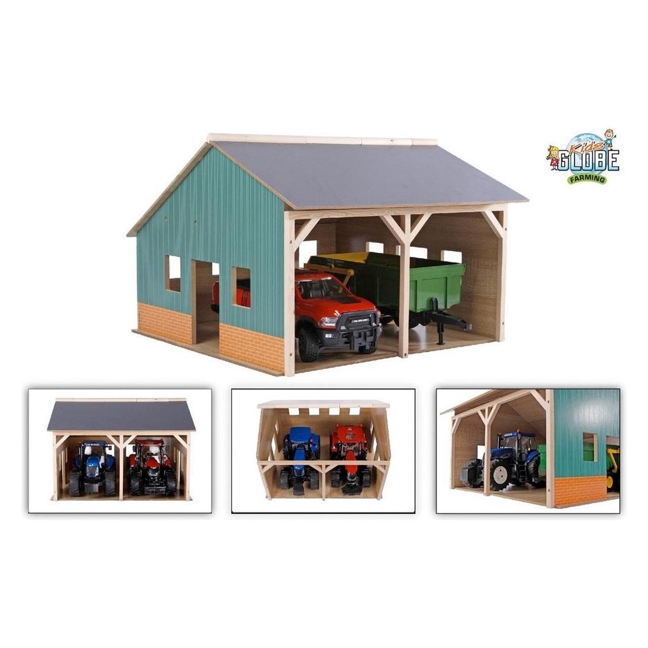 Kids Globe Farming Schuppen für 2 Traktoren (T25 3199567)