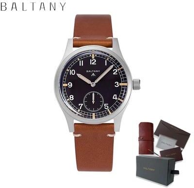 Perfect Picks Market Dirty Dozen Military Vintage Quartz Watch Waterproof, Luminous, , Small Seconds Hand brown Leather