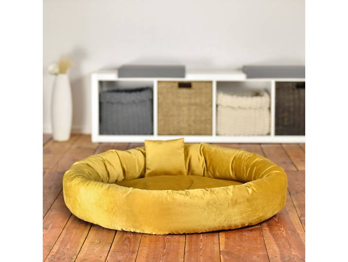 Lit pour chien Pwai - Taille L 90 x 18 x 90cm Jaune moutarde
