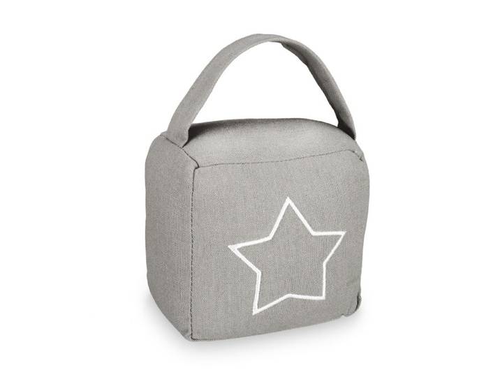 Relaxdays 4 x Türstopper Sack Stern grau