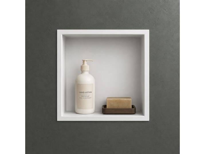 Mai & Mai® Étagère Murale à Carreler 30x30x8 3cm Niche de Douche à Encastrer en Inox Blanche