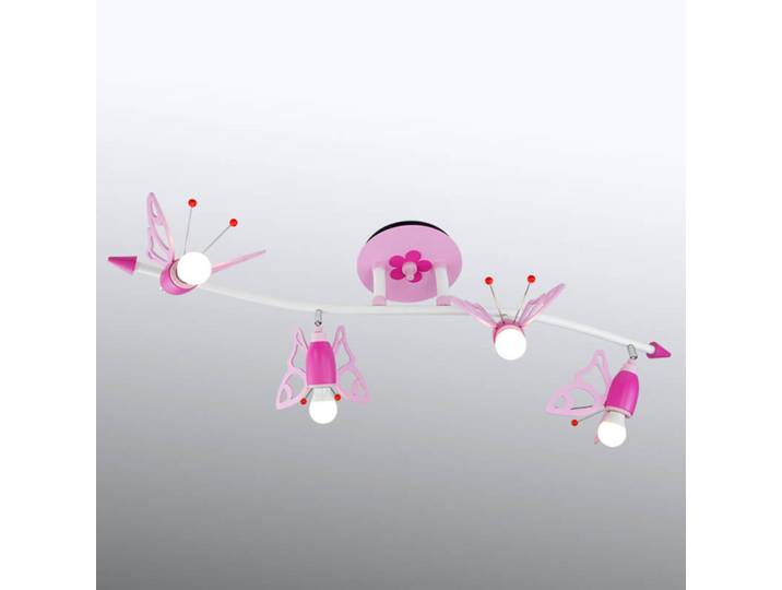 Elobra Deckenlampe Falter, dimmbar, violett / pink / rose, für Kinderzimmer, Holz, Deckenlampe