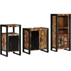 vidaXL Badezimmermöbel Set 3 pcs Mehrfarbig Massives recyceltes Holz
