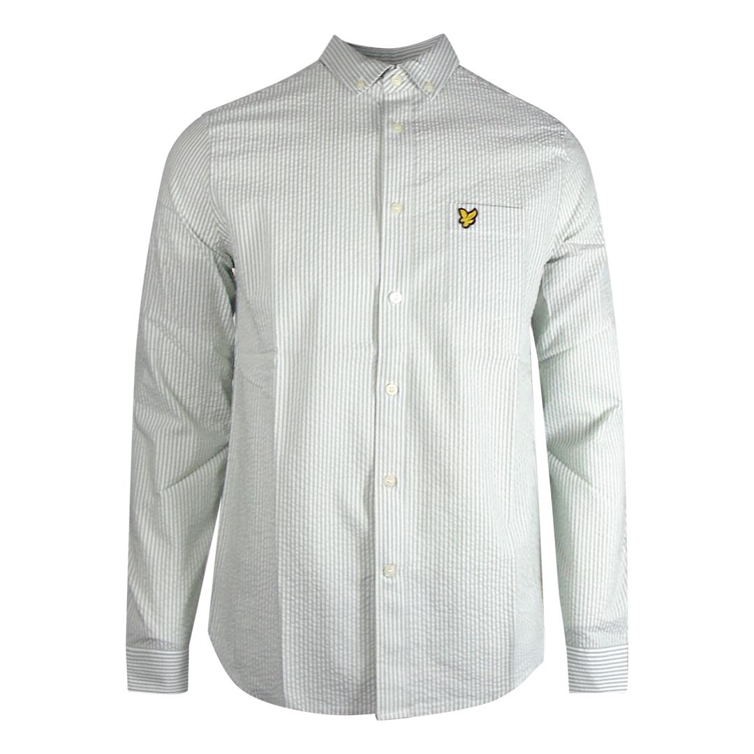 Lyle & Scott Seersucker Strike Langarm-Grunhemd
