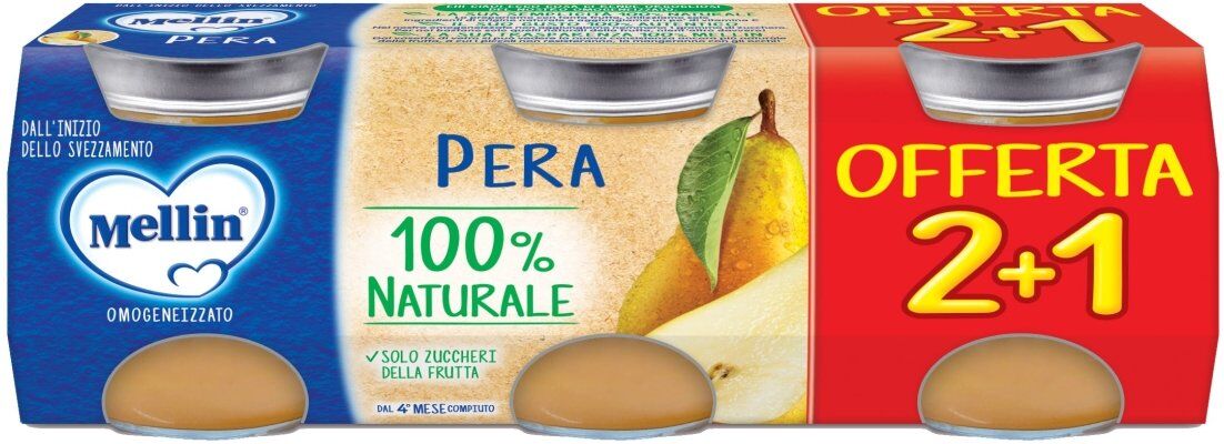 Nutricia Mellin omogeneizzato pera 3×100 g frutta baby