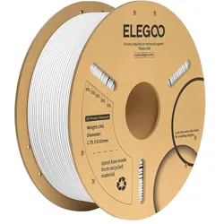 Elegoo PLA+ 1,75mm WHITE 1kg 3D FILAMENT (PLA, 1000 g, 1.75 mm), Filament, Weiss