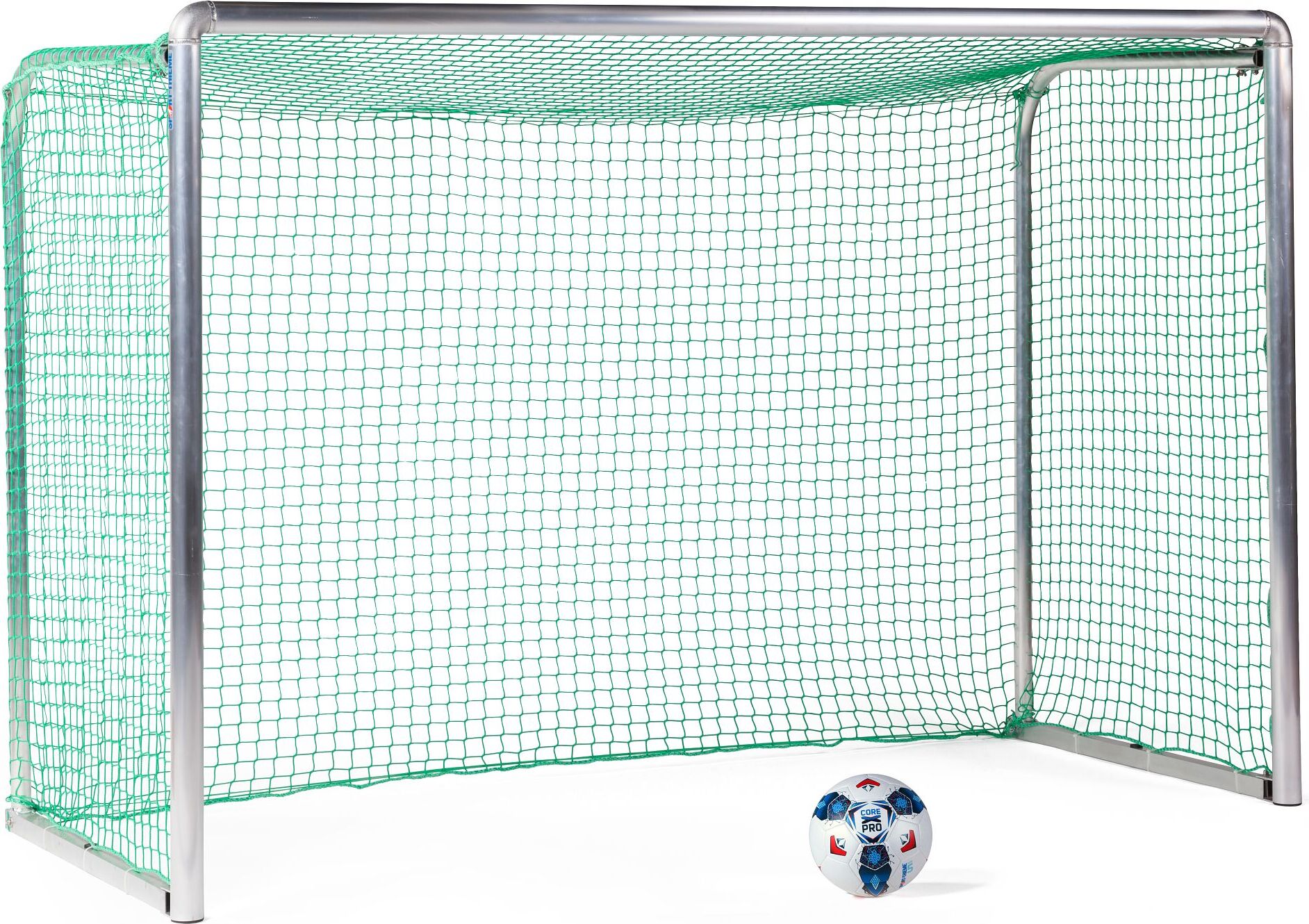Sport-Thieme Mini-Fußballtor "Protection", Inkl. Netz, grün (MW 4,5 cm), 2,40x1,60 m, Tortiefe 1,00 m