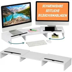 Relaxdays Monitorständer für 2 Monitore Weiß Weiß,Schwarz