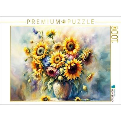 CALVENDO Puzzle Sonnenblumen | 1000 Teile Lege-Größe 64x48cm Foto-Puzzle für glückliche Stunden