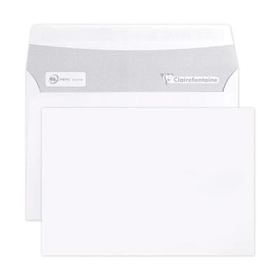 Clairefontaine 500x Umschläge haftklebend 114x162mm/C6, 80g - Weiß 5946C