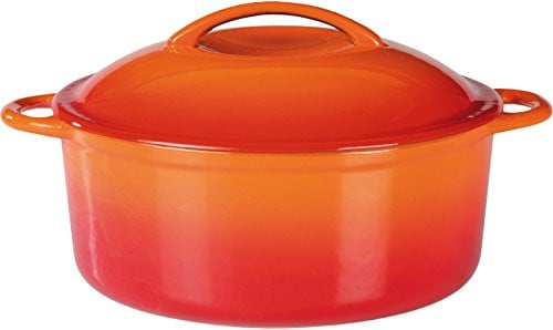 GSW Orange Shadow gietijzeren kookpan met deksel, oranje, diameter 24 cm