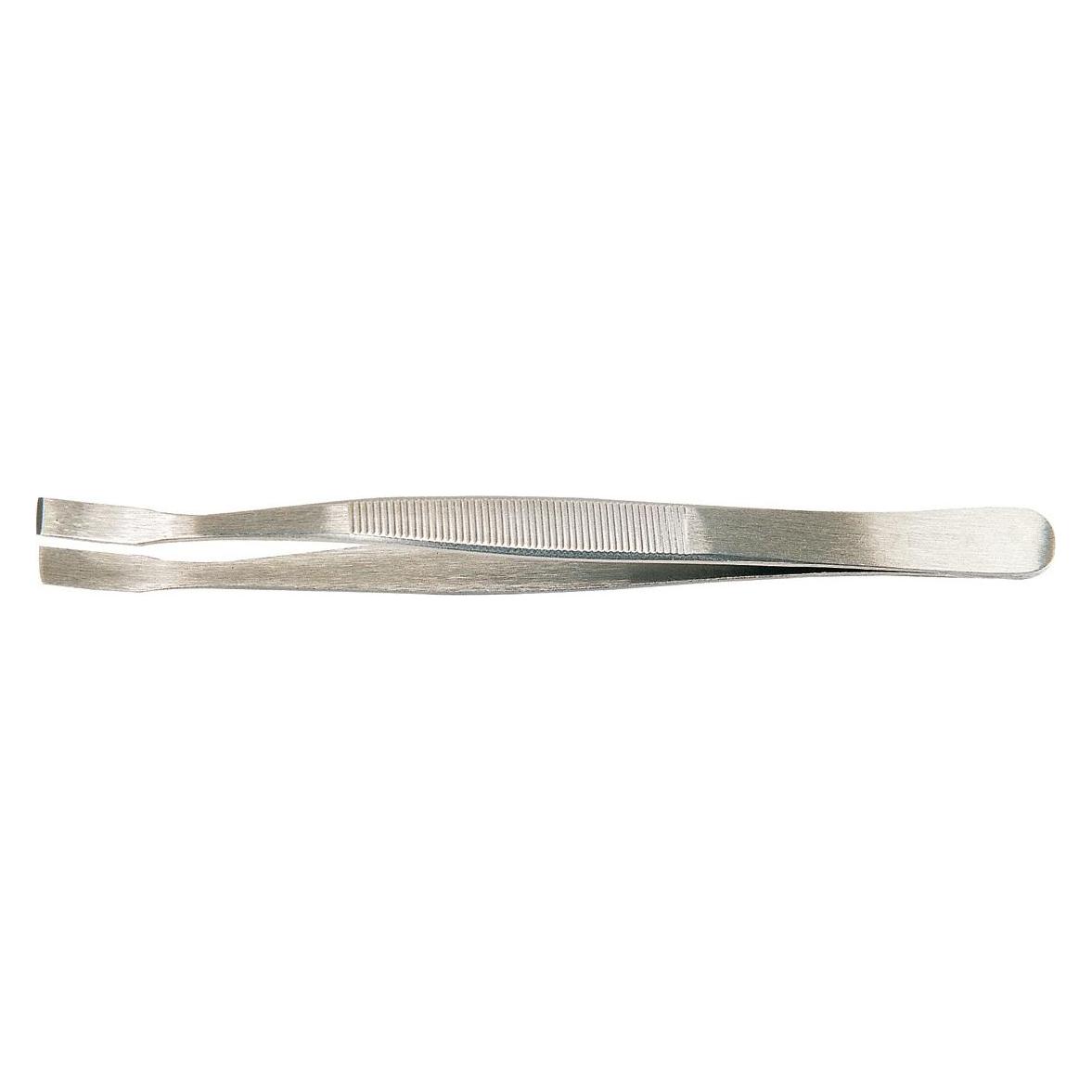 Tecwerk Flachpinzette Gesamtlänge 120 mm eckige Spitzen Edelstahl (2000810477)