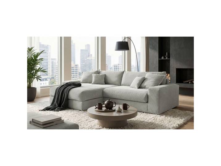 P & B Eckschlafsofa, Beige, Kunststoff, Füllung: Schaumstoffflocken,Schaumstoffflocken,Schaumstoffflocken, 297x180 cm, Rücken echt, Schlafzimmer