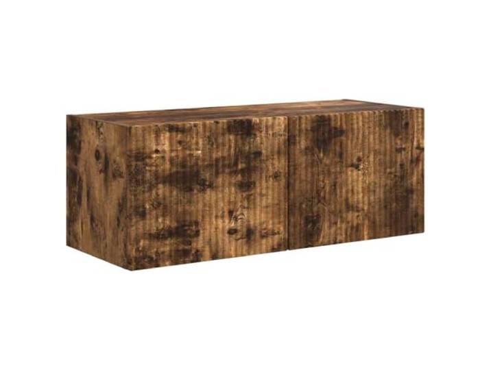 KGFHERENB TV-Wandschrank Hängend Geräucherte Eiche 78,5x31x29,5cm Schwebendes Lowboard für Schlafzimmer und Wohnbereich mit 90-Grad-Klappe, bietet geschlossene Ablage für Medien.
