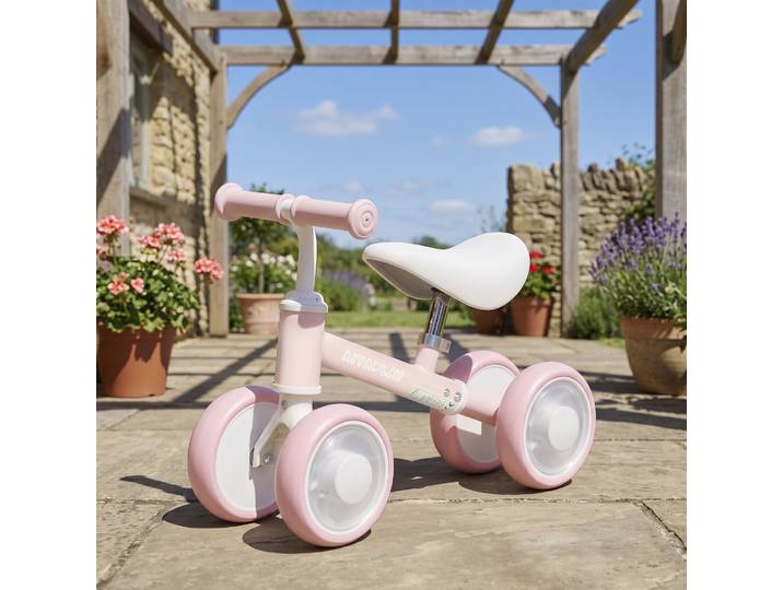 AIYAPLAY Draisienne Bébé 4 Roues Siège Réglable Rose 52x22x37cm