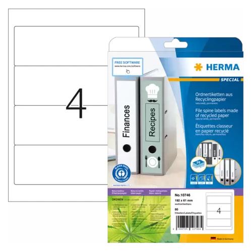 HERMA Ordneretiketten Recycling A4 20 Blatt 192x61