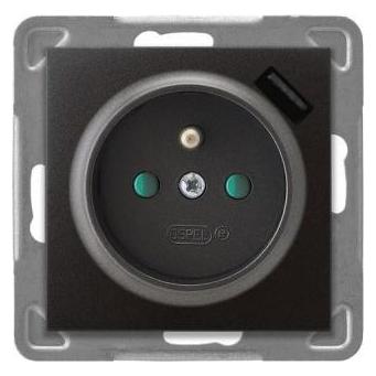 Ospel Einzelsteckdose Impresja GP-1YZPUSB (GP-1YZPUSB/m/50)