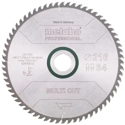 Metabo Sägeblatt multi cut - professional FZ / TZ 10° - 628063000