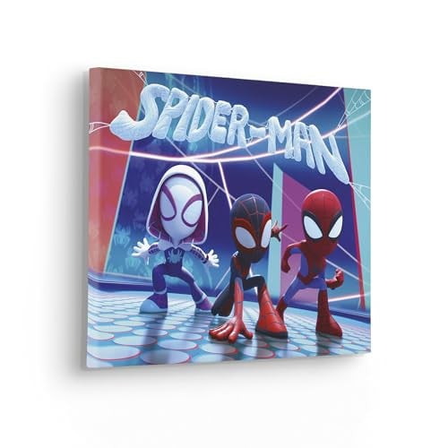 Komar Canvas Wanddecoratie Spidey and His Amazing Friends Glowy Spideys - Blauw, Rood, Paars - B: 40 cm, D: 1 cm, H: 30 cm