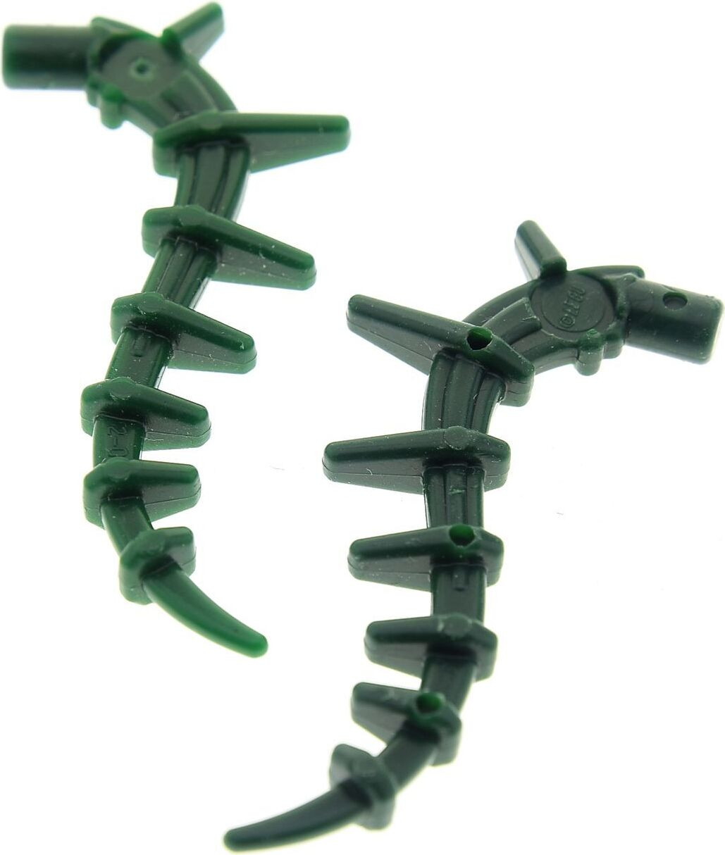 2x Lego Bionicle donkergroene planten liana zeewier kelp staart