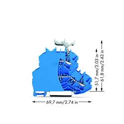 WAGO 2002-2234/099-000 Doppelstock-Durchgangsklemme 4.20 mm Zugfeder Belegung: N, N Blau 50 St. Package