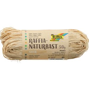 Folia Geschenkband Raffia Naturbast 50g, natur, Bastband, 10mm x 10m, matt