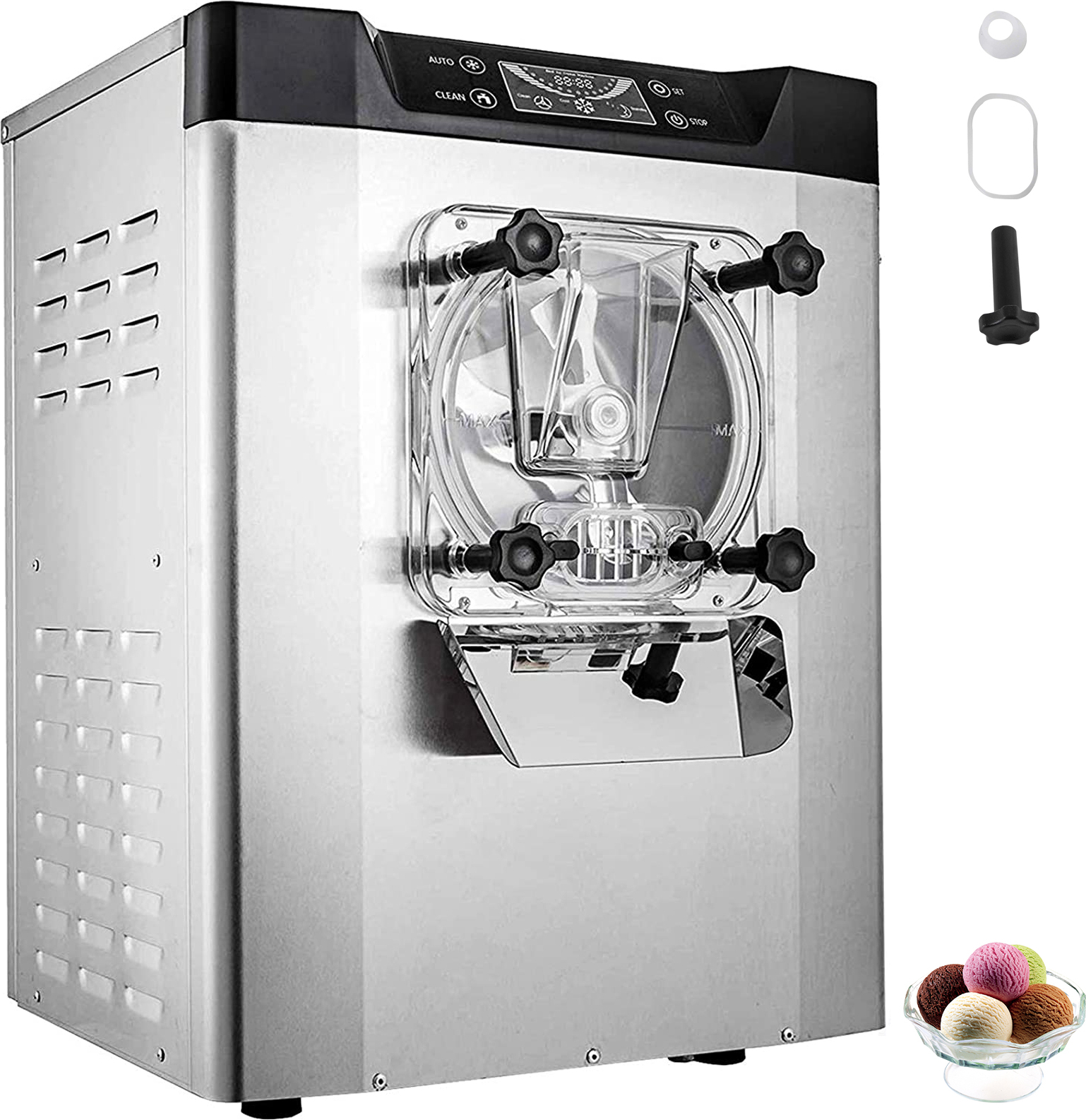 SucceBuy Kommerzielle Eismaschine für hartes Eis, 3,5-4,4 Gallonen/Stunde, Edelstahl