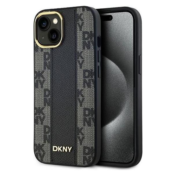 DKNY DKHMP15MPCPVSLK iPhone 15 Plus / 14 Plus 6.7" czarny/black hardcase Leather Checkered Mono Patt (Apple iPhone 14 Plus, Apple iPhone 15 Plus) (DK000210-0)