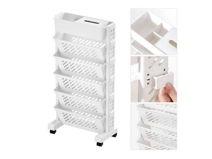 LuxusKollektion Regalwagen Drehbares Regal 6 Schichten Kunststoff, 1-tlg.