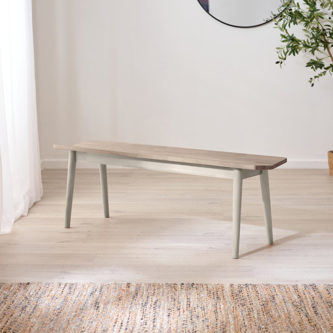Alpen Home Aoibheann Solid Wood Bench - Traditional Rustic Farmhouse Kitchen Style Whitewash 43cm H x 120cm W x 30cm D